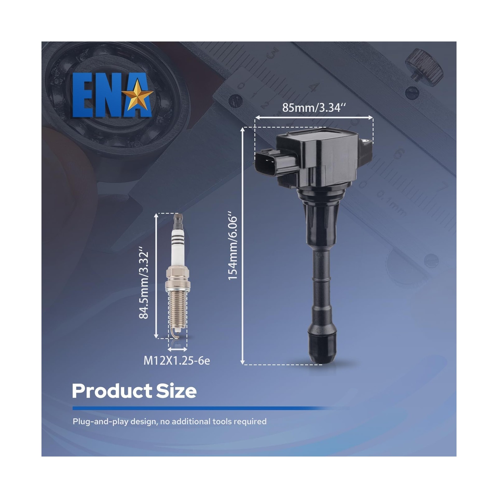 ENA Set of 6 Iridium Spark Plug and 6 Ignition Coil Pack Compatible… Fast Ship