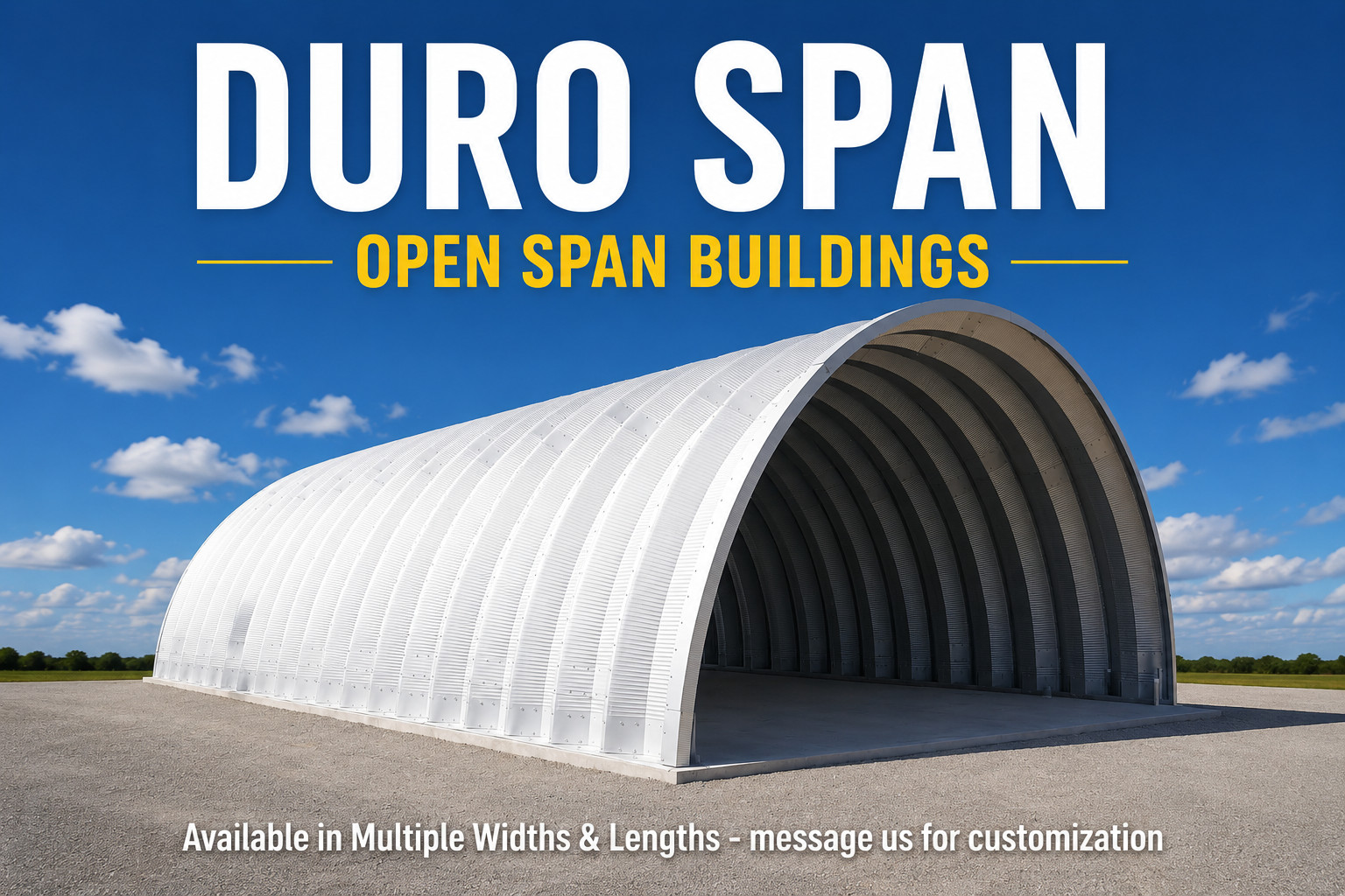 51x100x17 Steel Quonset Building Kit | DuroSPAN | DIY | Open Ended