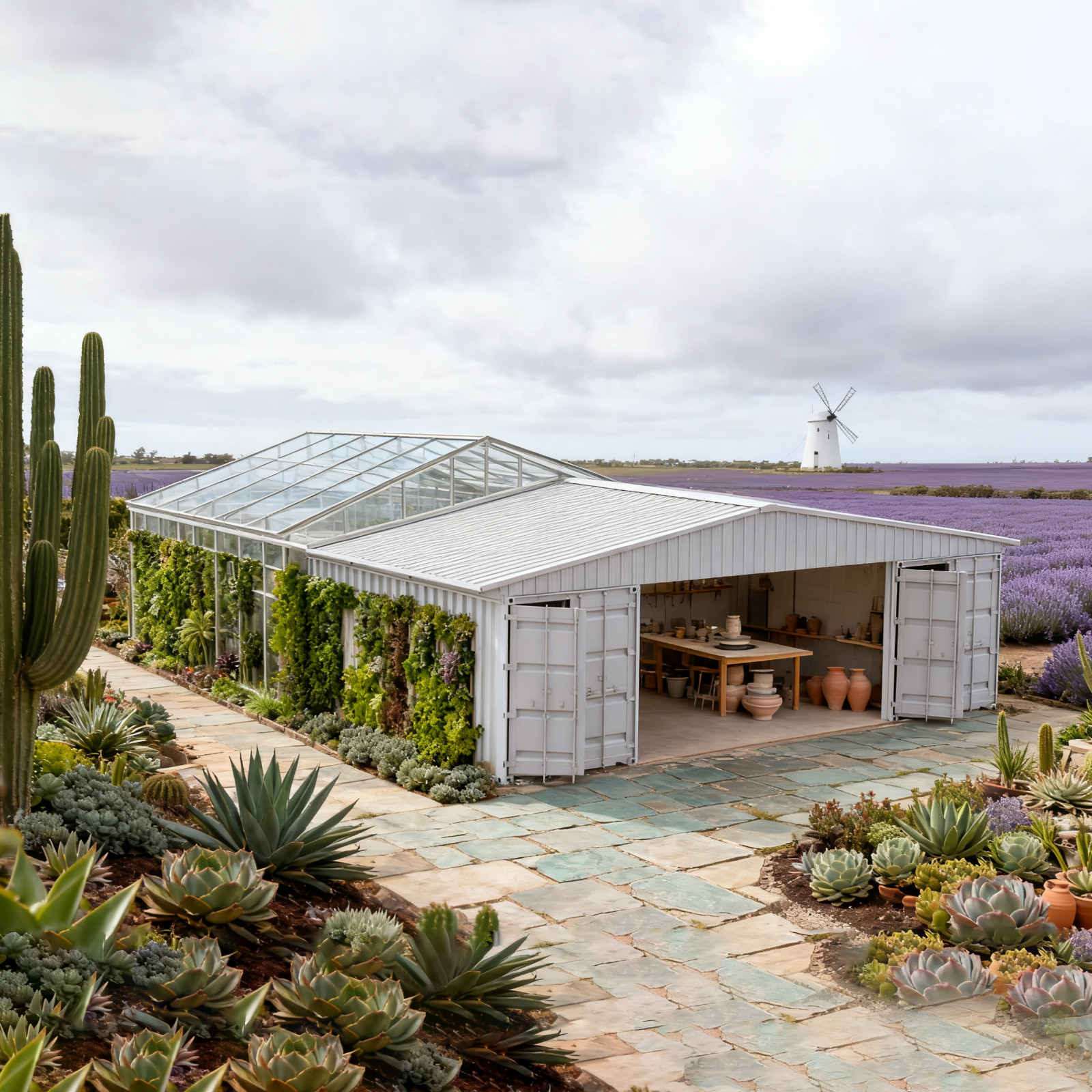 40’x36’x13′ Shipping Container Shelter/Heavy Duty Galvanized Steel(No Container)