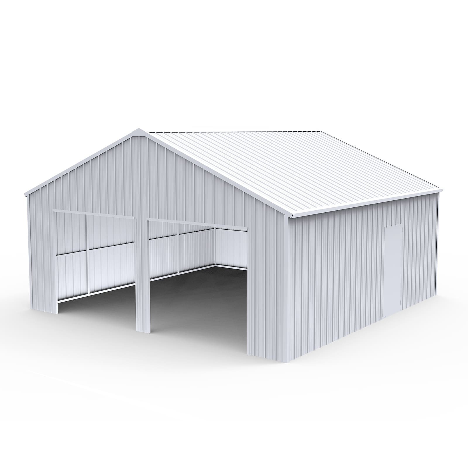 33’x 25’x 14′ Metal Car Garage/Outdoor Storage Shed/Heavy-Duty Steel Barn White