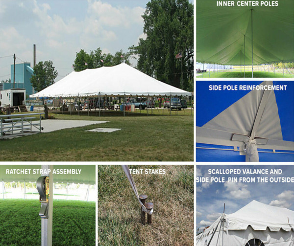 40-X-80 POLE TENT COMPLETE WITH WALLS AND STAKES