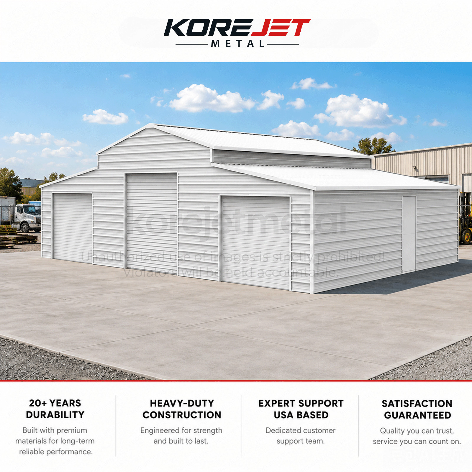 42’x30’x13′ Metal Garage Shed Barn Outdoor Storage Heavy Duty Galvanized Steel
