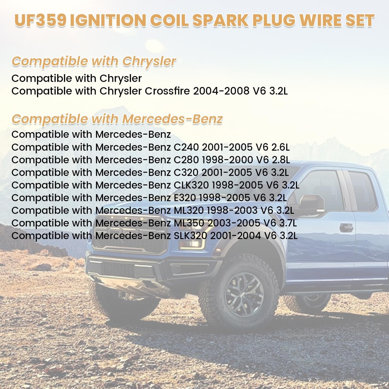 6PCS UF359 Ignition Coil with 12 Iridium Spark Plug and Wire Set Compatible w…