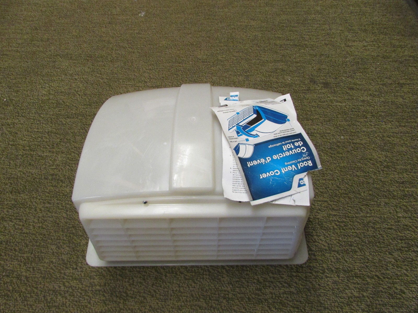 Camco 40433 Aerodynamic Fresh Air Ventilated White Roof Vent Cover