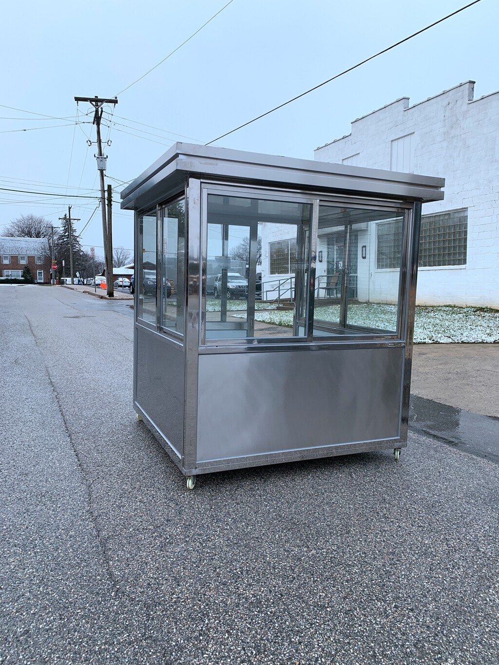 Stainless Steel Guard Shack Ticket Booth parking lot Portable Office 6.5×6.5ft