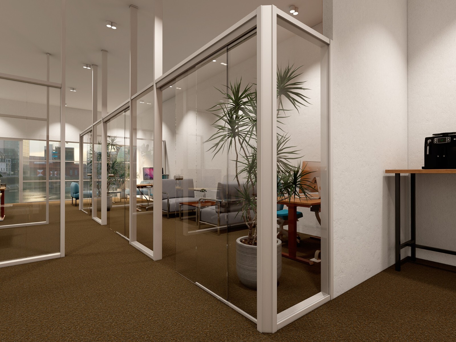CGP Single-Slide Door System, Glass Aluminum Wall 11′ x 8′, Clear Anodized