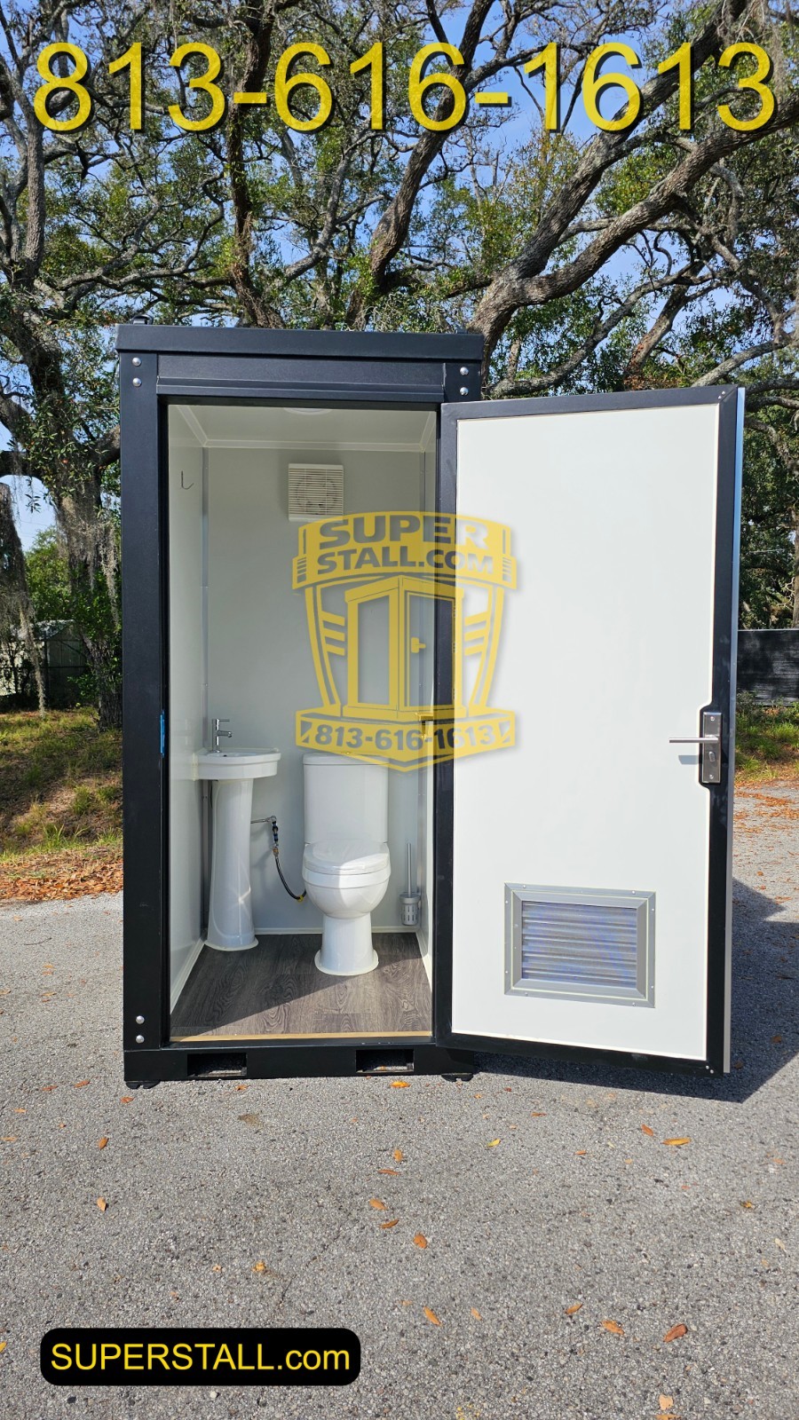 New Steel Portable Restroom Heavy Duty Jobsite Bathroom Single Stall Sink Toilet
