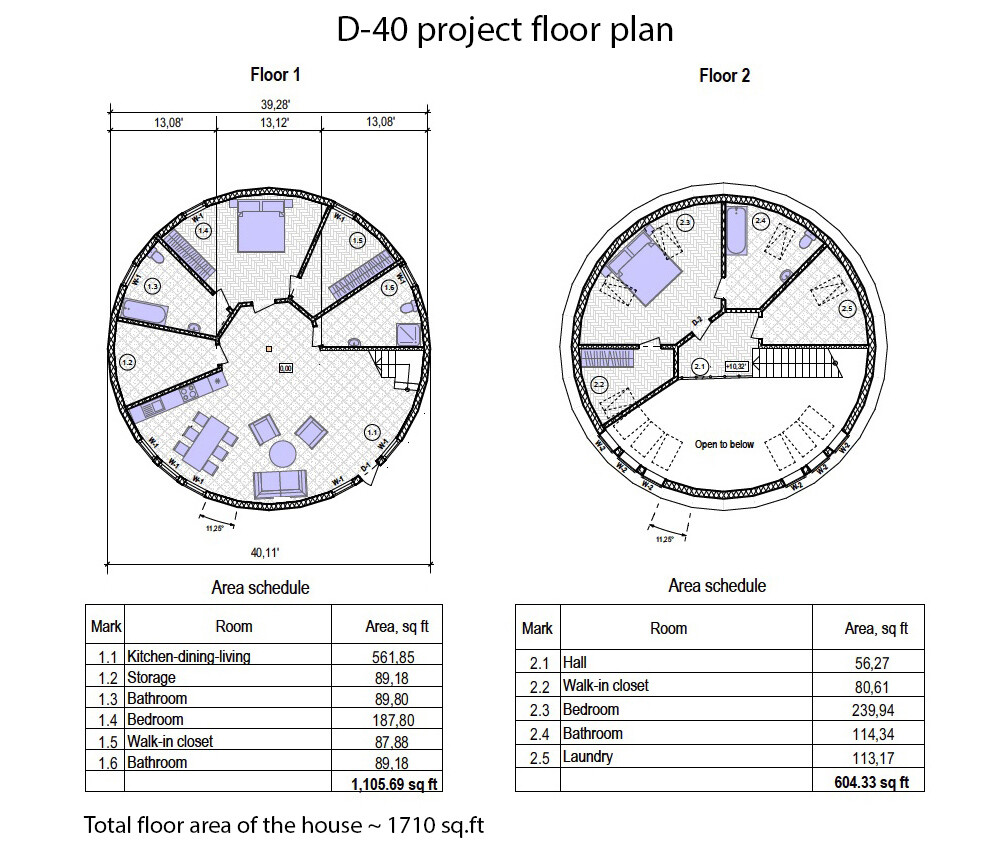 MOON HOUSE 40’ DIAM DOME FRAMING KIT 1710 sq.ft WOOD PREFAB DIY HOME DIY PREFAB