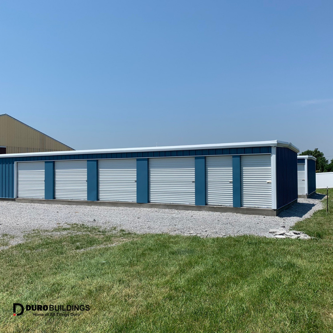 DURO Steel Mini Self Storage 15x100x9.5 Metal Building Incl 10 Roll Doors DiRECT