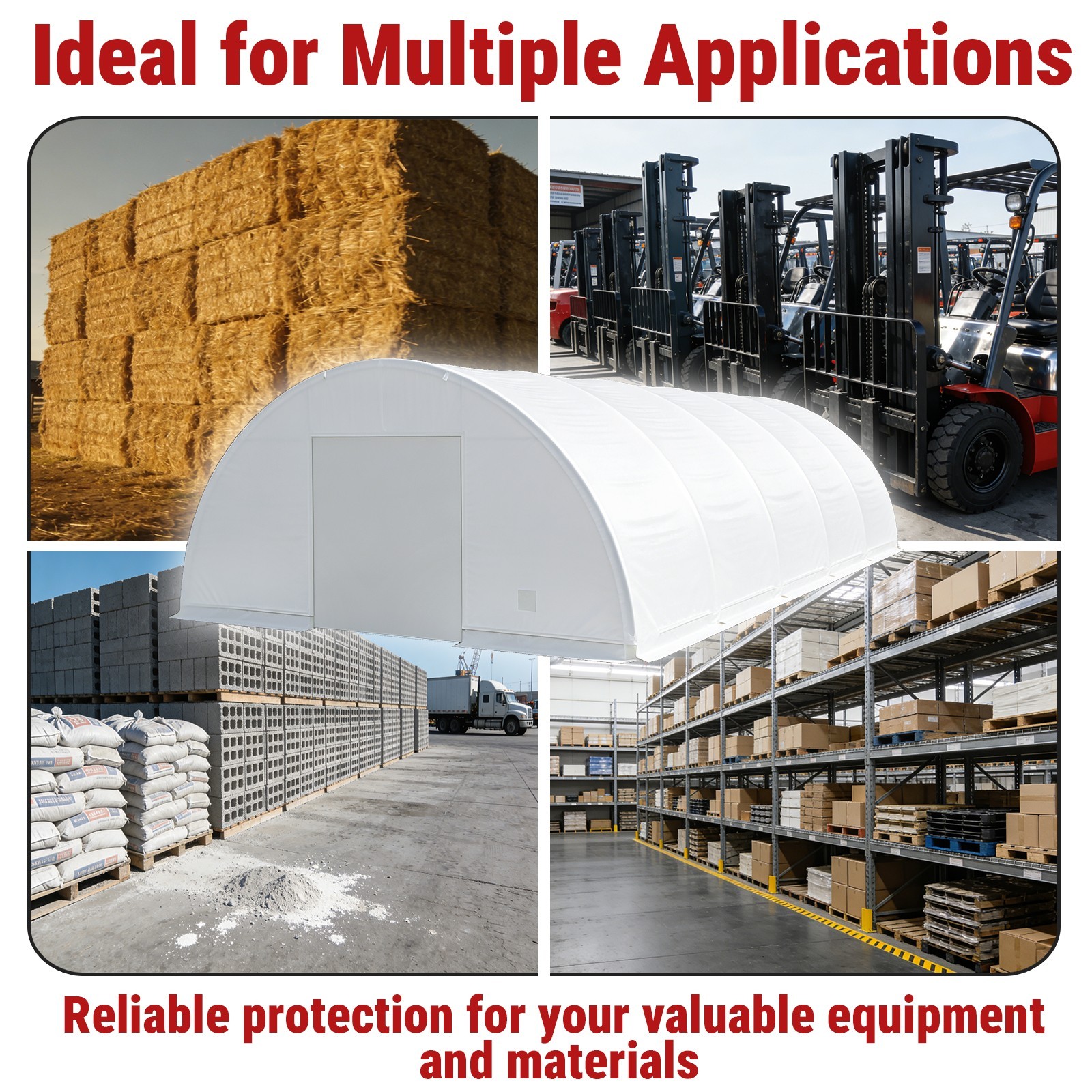82x40x20FT Large Outdoor Equipment Shelter w/ Galvanized Steel Frame & PVC Cover