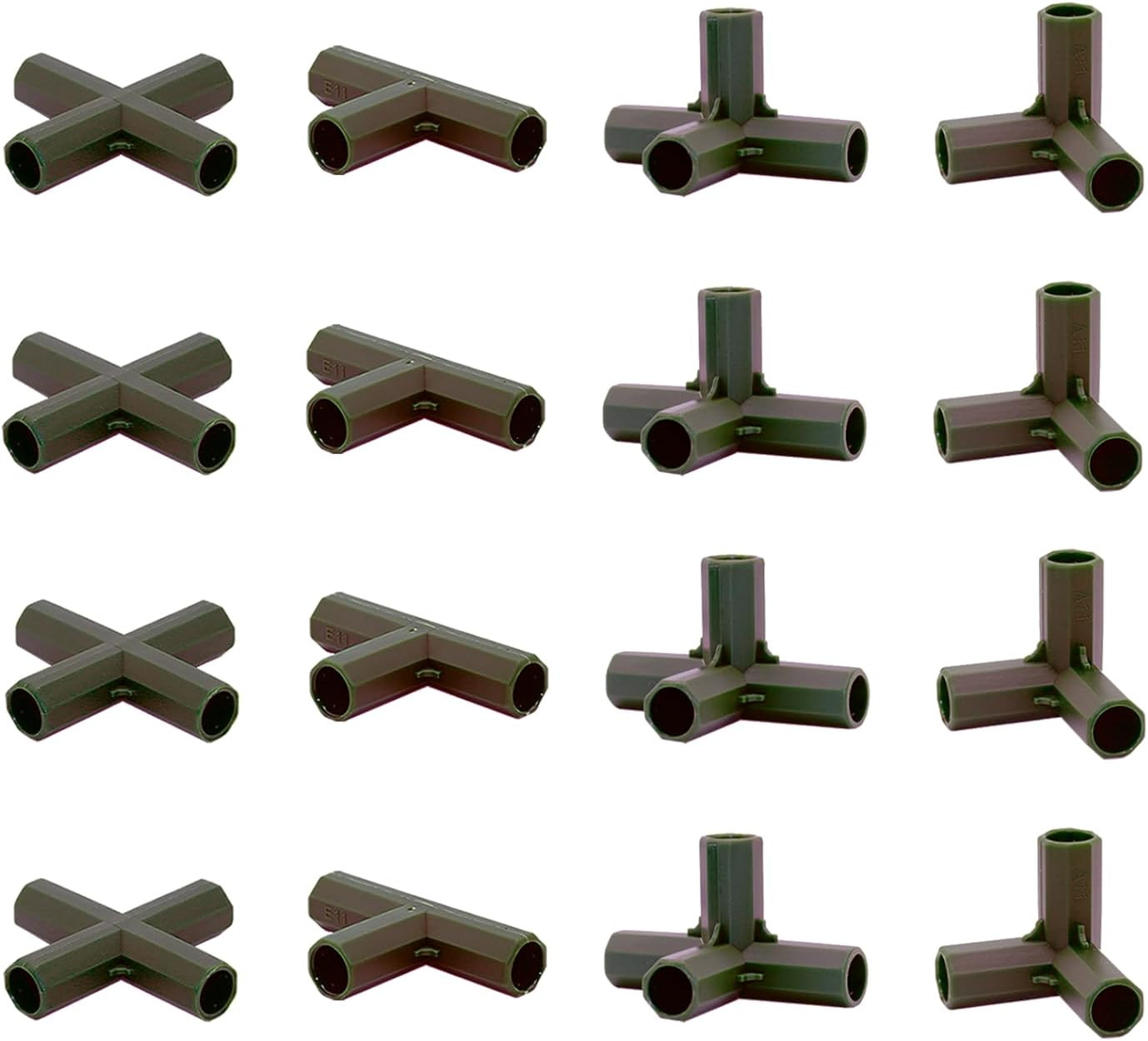 16PC Heavy Duty Greenhouse Frame Connectors for Grape Trellis & Gardening