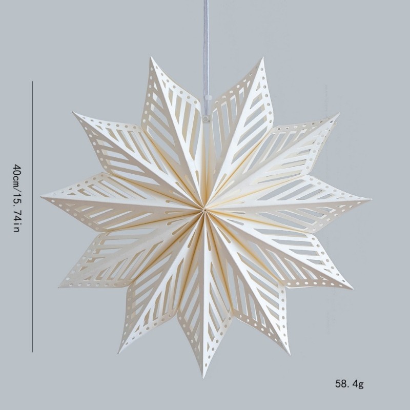 Festival 3D Snowflake Ornament For Christmas Tree Decorations Waterproof Paper