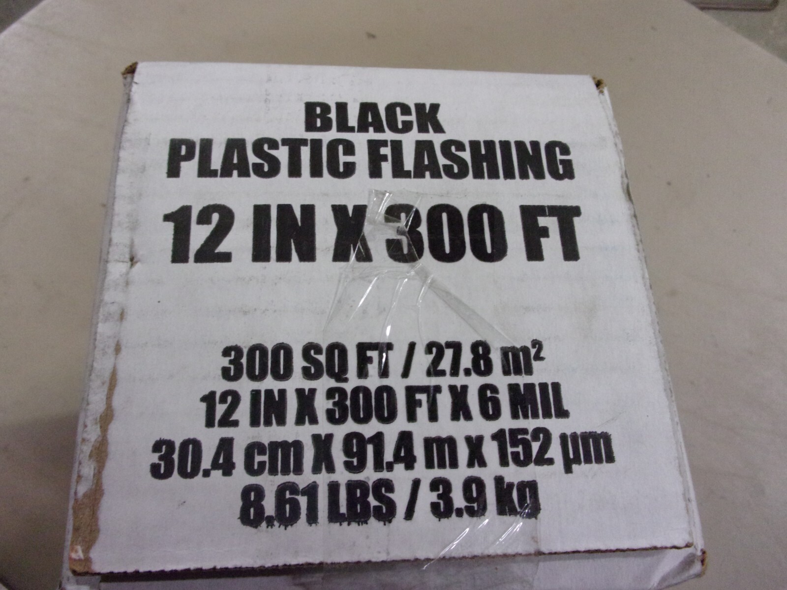 NEW POLY-AMERICA BRAND BLACK PLASTIC FLASHING 12″ X 300′ # FLASH-12B