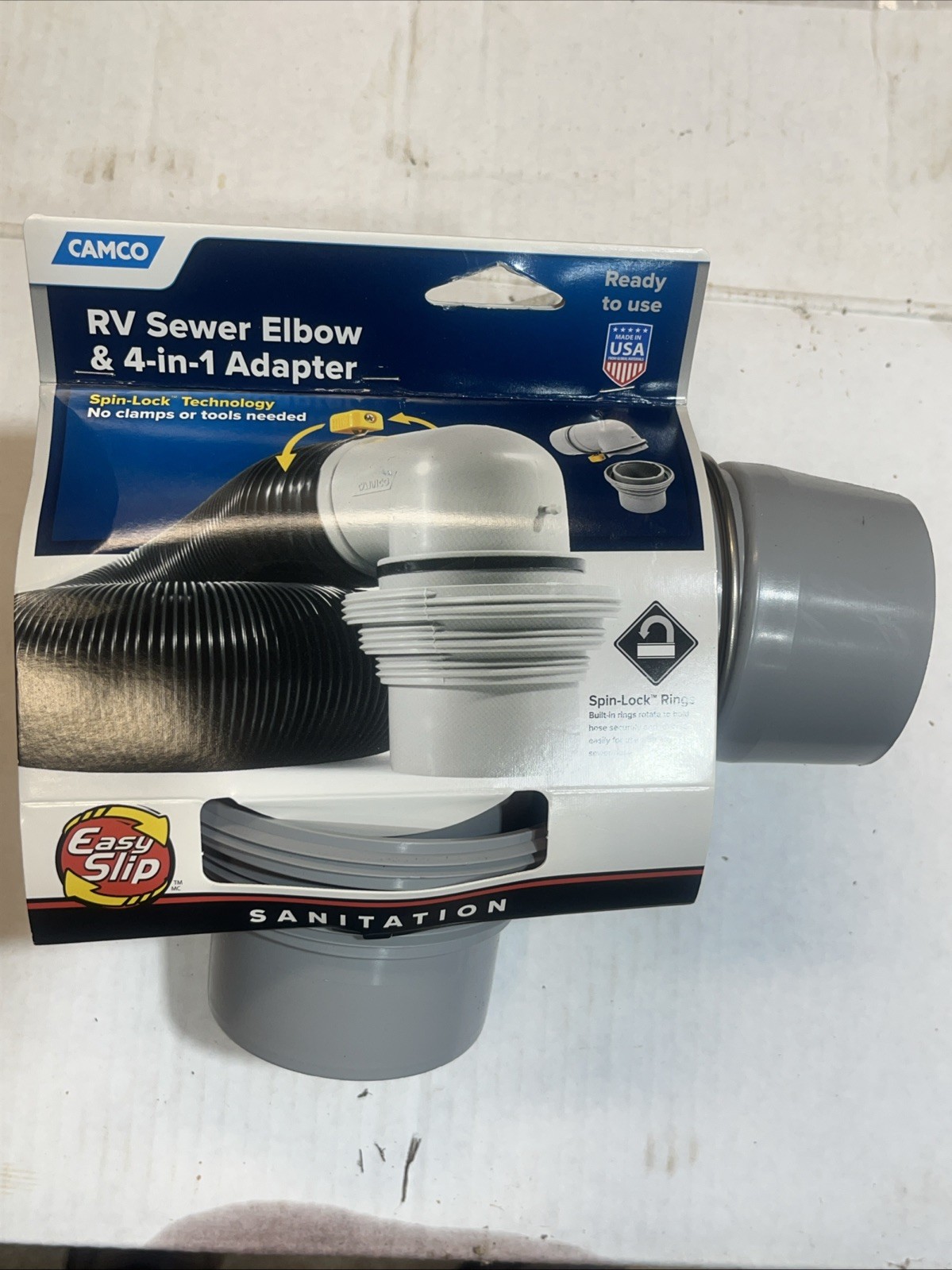 Easy Slip Elbow Fitting and 4-in-1 Adapter for RV Sewer Hose (39144)