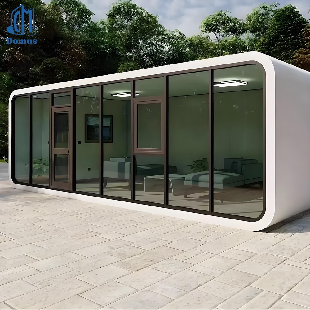 Prefab Apple Cabin Round Glamping Pod Tiny House Modular Garden Room Export