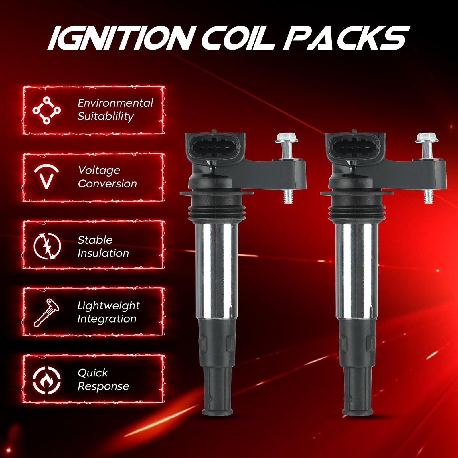 6 Sets Black Ignition Coils and Iridium Spark Plug Fit for Cadillac CTS 2004-…