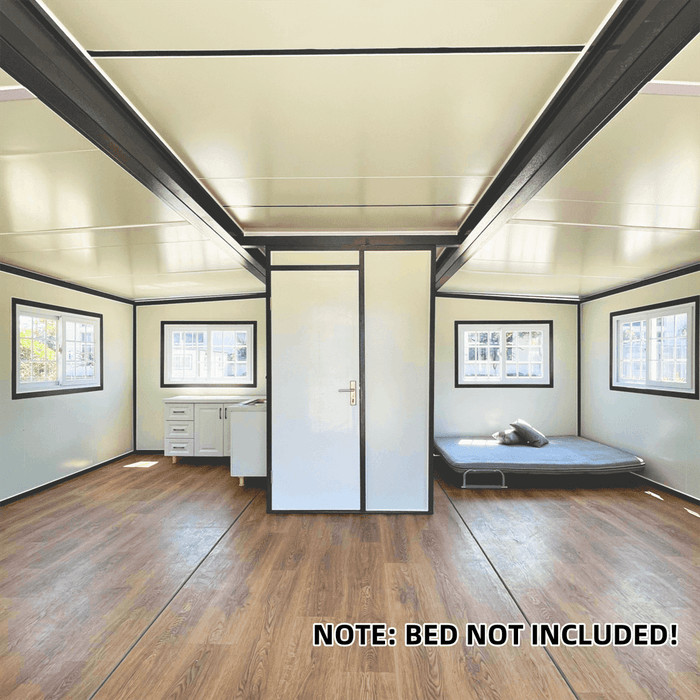 19ftx20ft Expandable Prefab Mobile House w/ Cabinet Mobile Home Container Homes