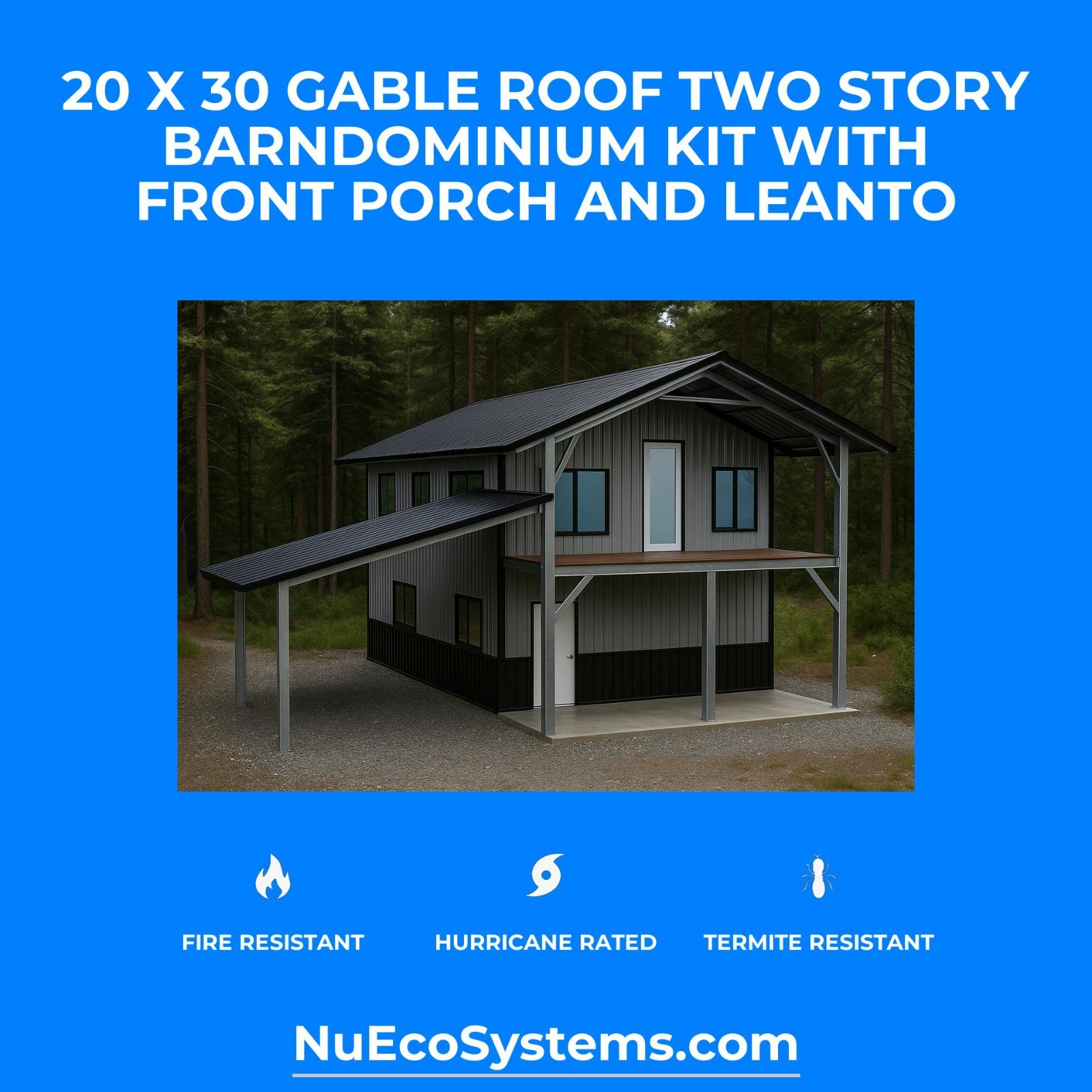 ADU KIT 24′ x 24′ Tall Lightweight Galvanized Steel Garage and Apartment Kit