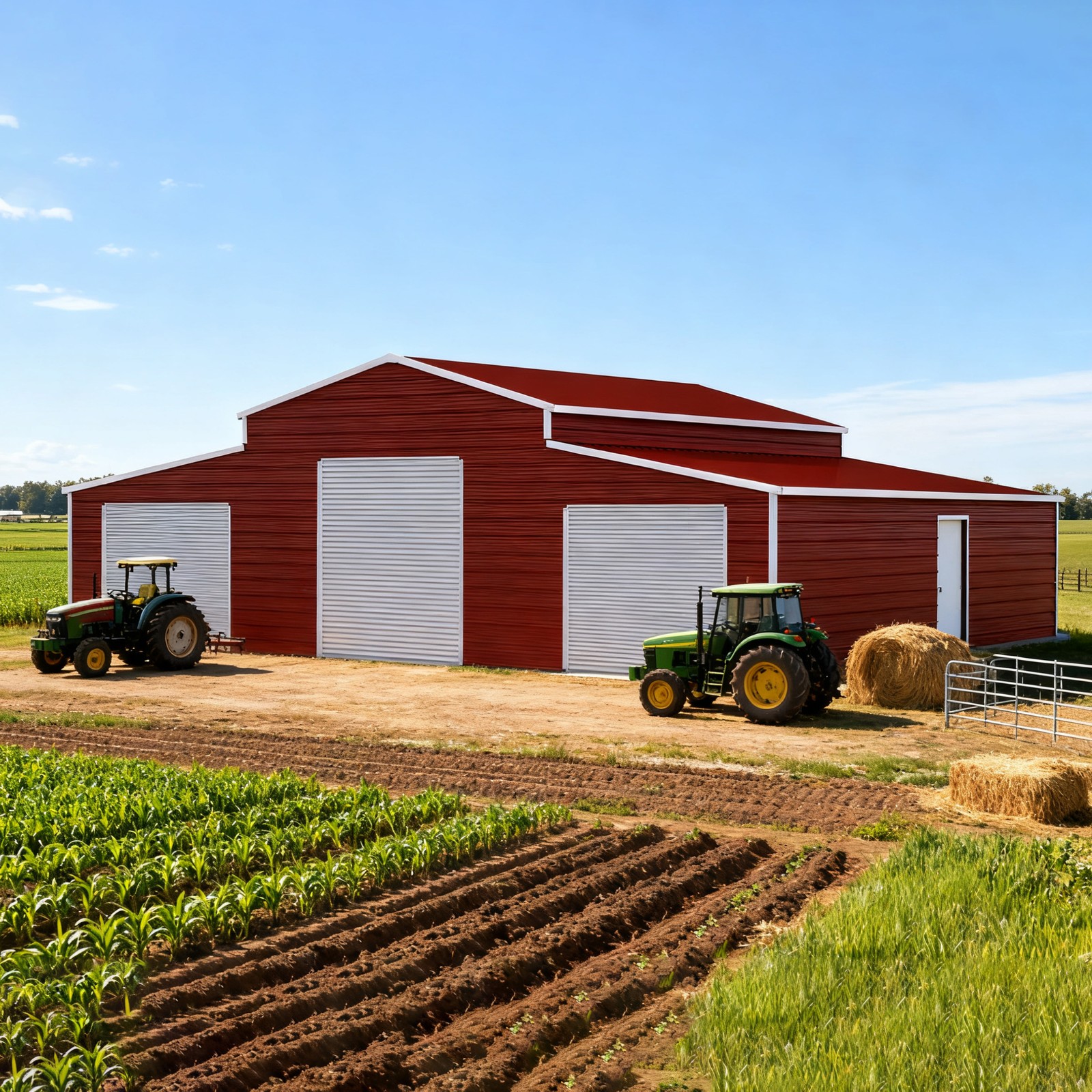 42x30FT Metal Garage Outdoor Storage Shed Heavy Duty Galvanized Steel Barn Farm