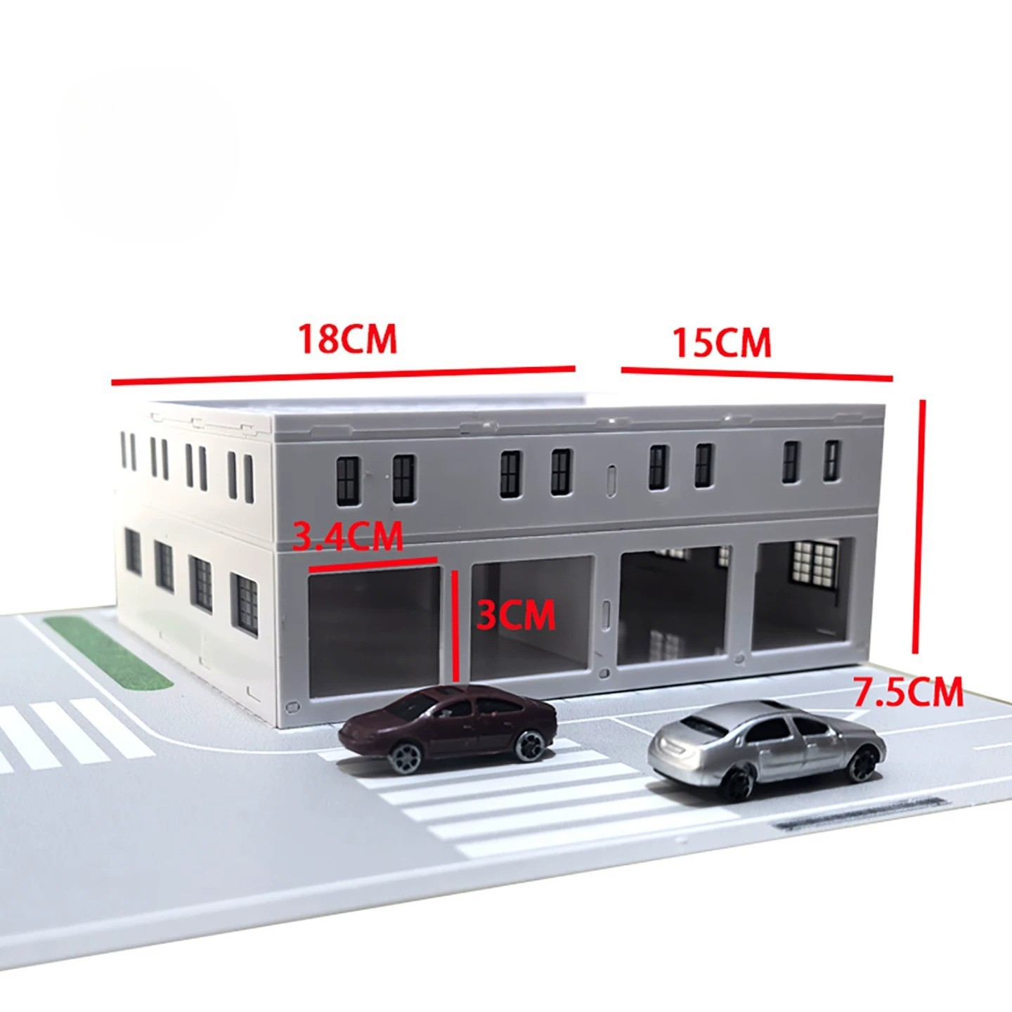 1/100 Diorama Road Street School Community Miniature Buildings Model Ornaments