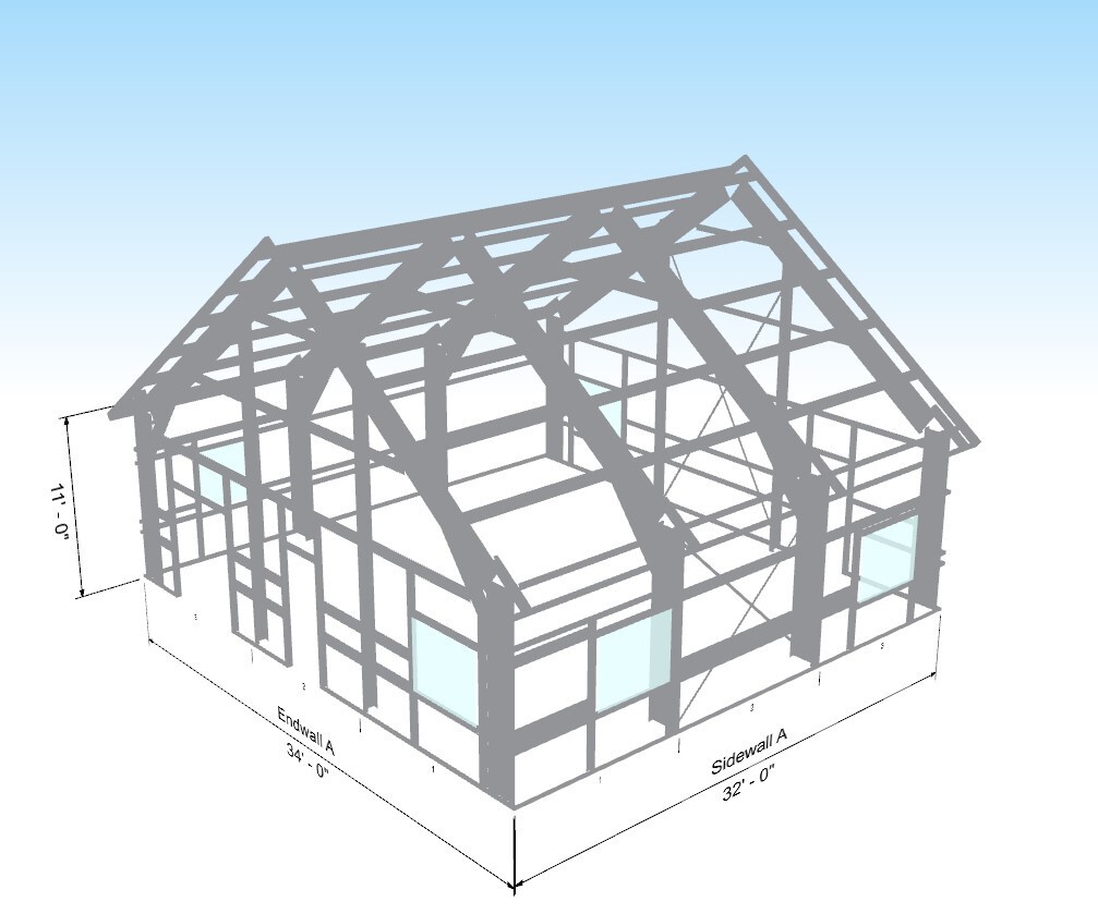 DIY Fire Resistant Steel 34 X 32 Cabin, Barndominium or Steel Home Kit