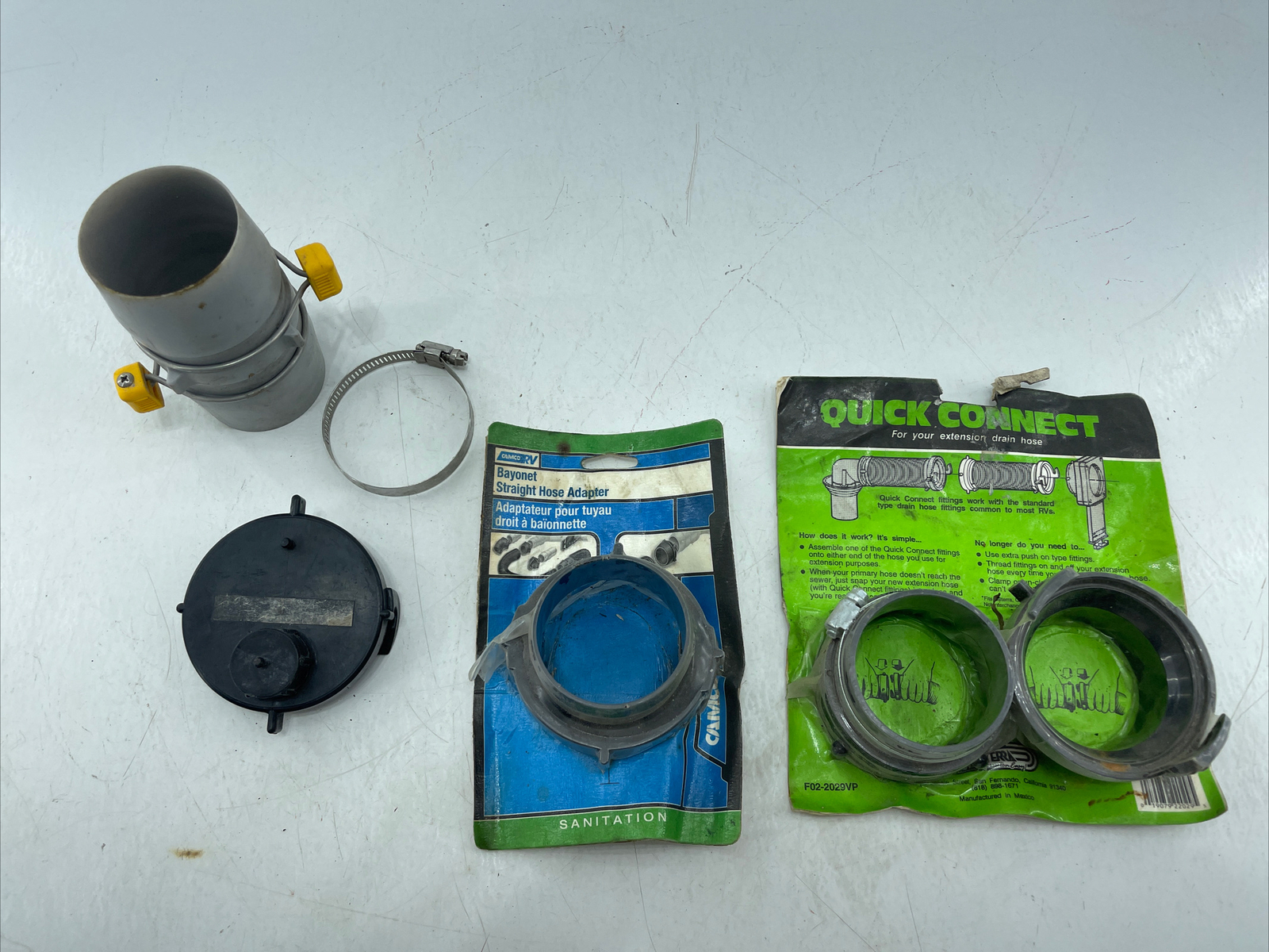 RV Sewer Hose Adapter Quick Connect Extension Straight Hose Adapter￼ Cap
