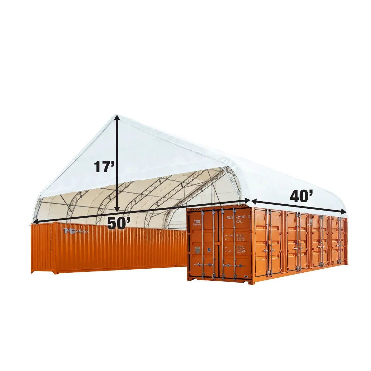Heavy-Duty 32oz PVC Container Shelter 50’x40′