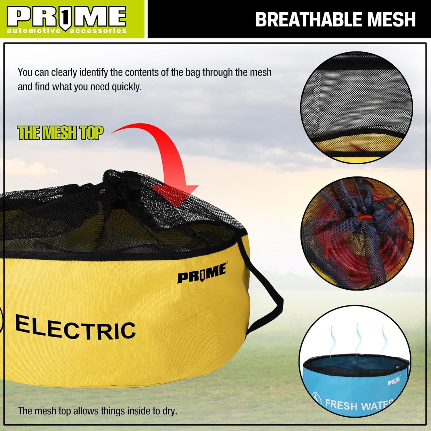 PR1ME 4 Pack Waterproof RV Hose Bag Storage, Utility Bag, Sewer Blue