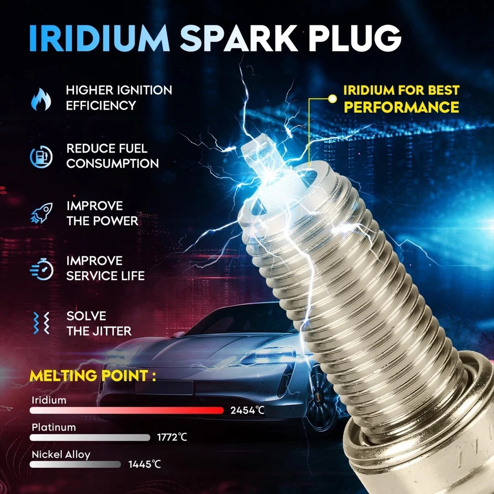 Ignition Coil Pack + Iridium Spark Plugs w/Ignition Wire for 1996-2002 Toyota…