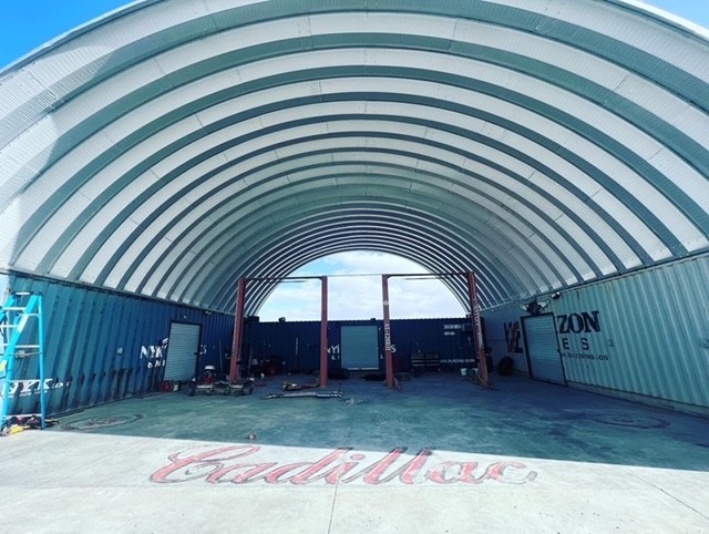 37x40x15 DuroSPAN Steel Container Building Cover Open Ends Direct