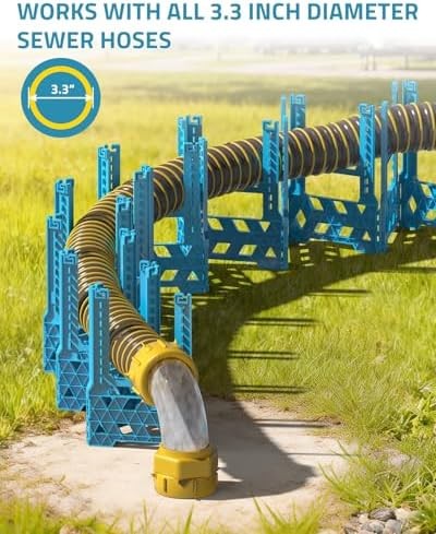 PAULINN 15FT RV Camper Sewer Hose Support, Height Adjustable Sewer Hose Support