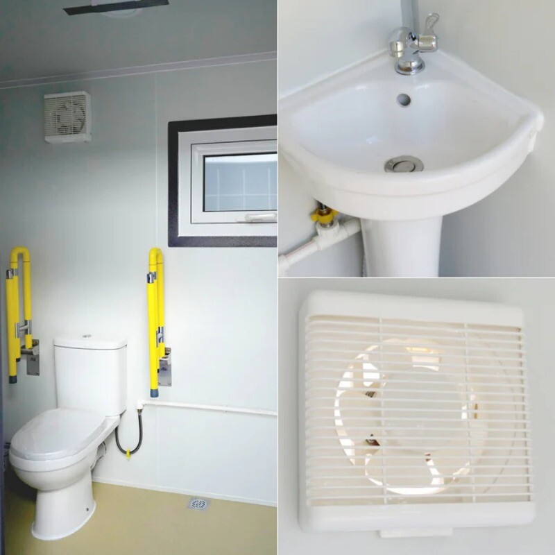 Handicap-Accessible Portable Restroom w/ Bowl & Sink Mobile Toilet for Disabled