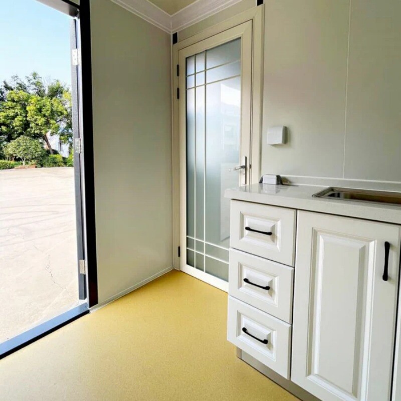 7ftx20ft Portable Office w/ Bathroom Steel Frame Double-Glazed Openable Windows