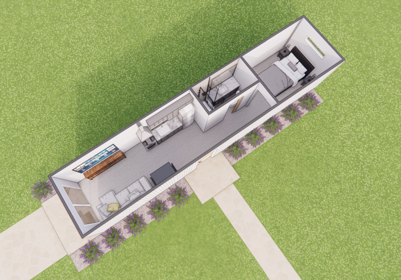 40 FT Shipping Container Home 1 bed 1 bath, Made in USA
