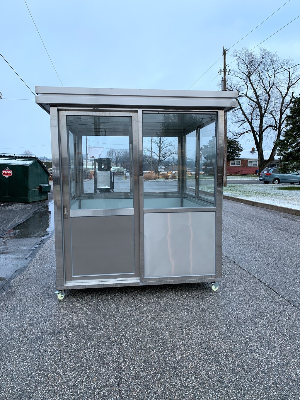 Stainless Steel Guard Shack Ticket Booth parking lot Portable Office 6.5×6.5ft