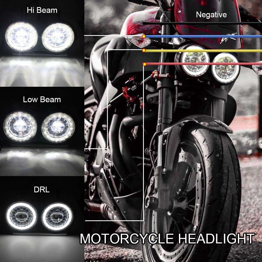 Buell XB Motorcycle LED Headlight Dual Halo White