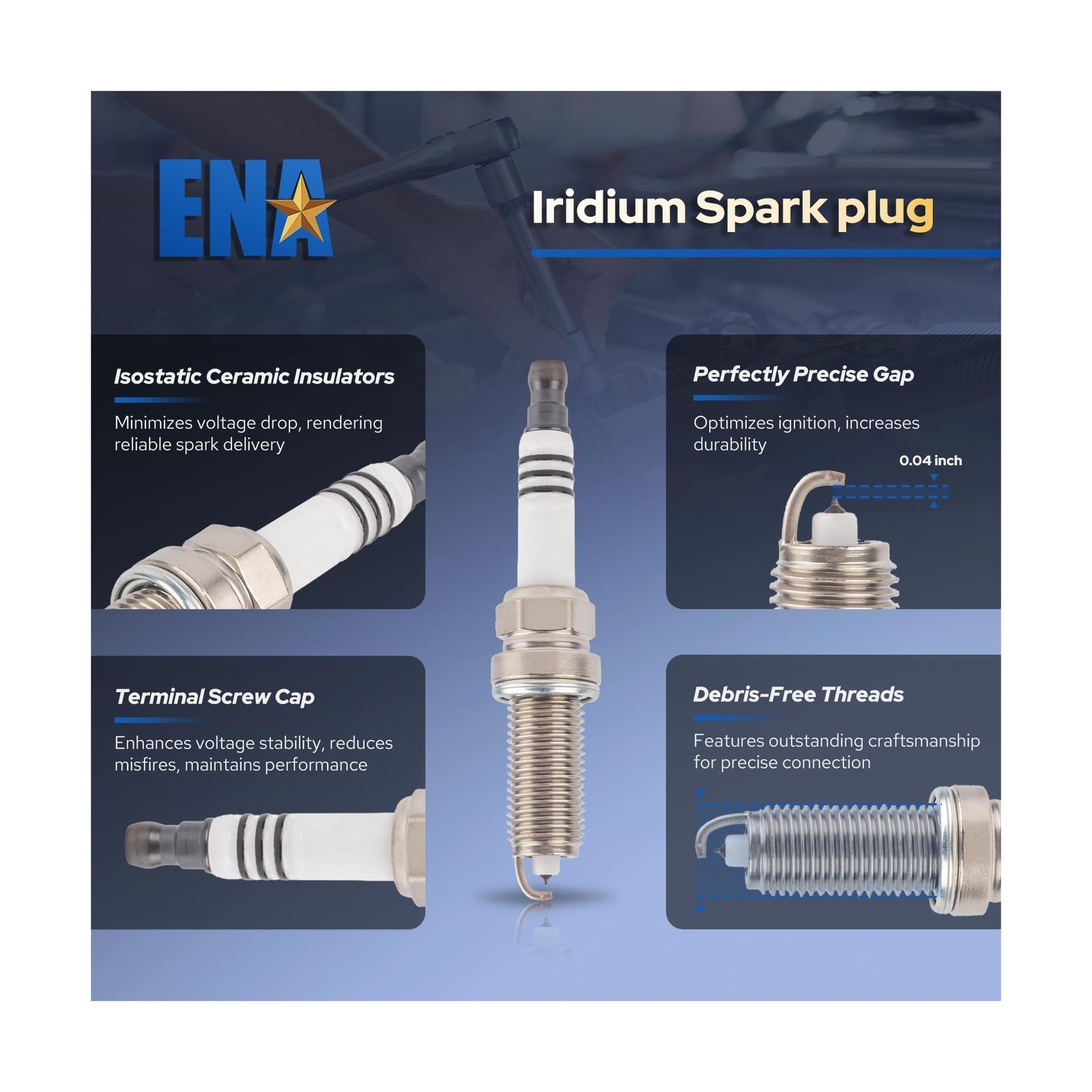 ENA Set of 6 Iridium Spark Plug and 6 Ignition Coil Pack Compatible with Niss…