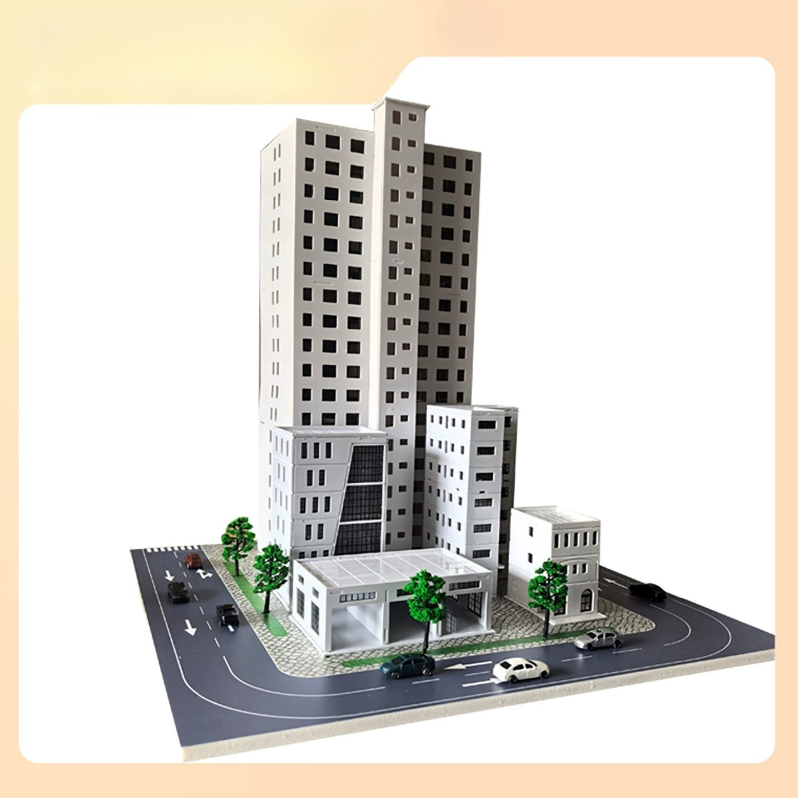 1/100 Diorama Road Street School Community Miniature Buildings Model Ornaments