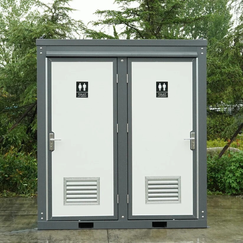 Bastone 2 Private Toilet Stalls w/ Sink Mobile toilet Portable Restrooms
