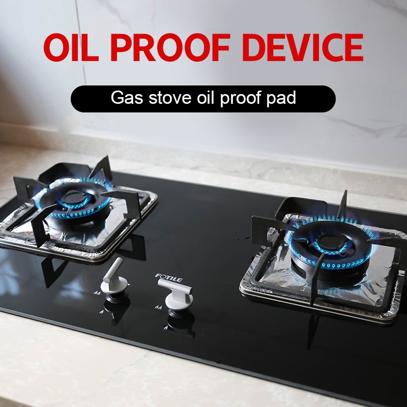 10Pcs/set Thickened Aluminum Foil Covers Gas Stove Oil Proof Pad Cookware Parts