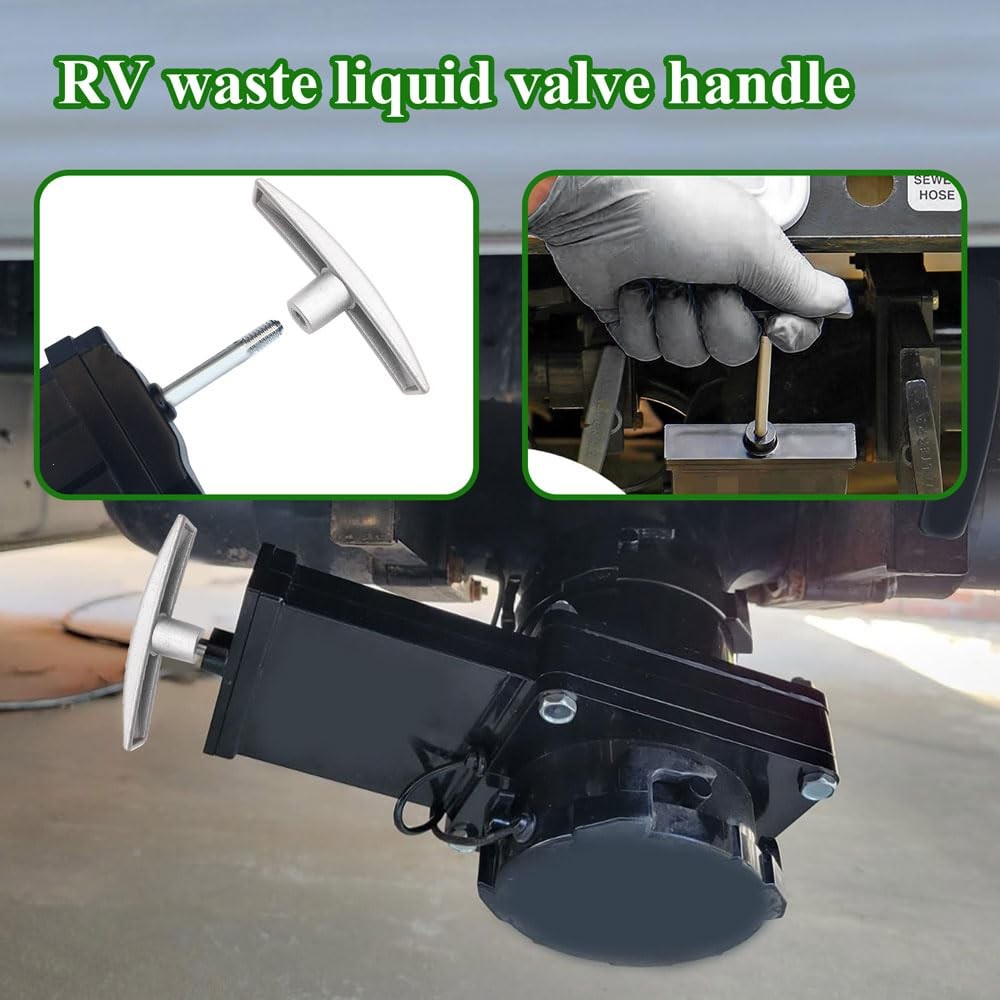 Tecledsn 2PCS RV Waste Water Valve Handles, Tank Handles Silver