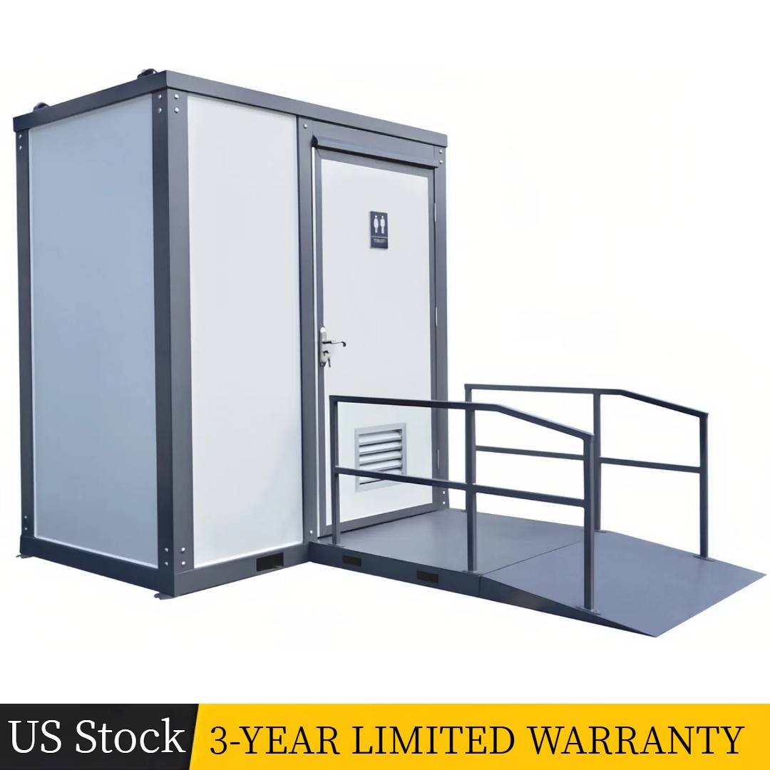 Handicap-Accessible Portable Restroom w/ Bowl & Sink Mobile Toilet for Disabled