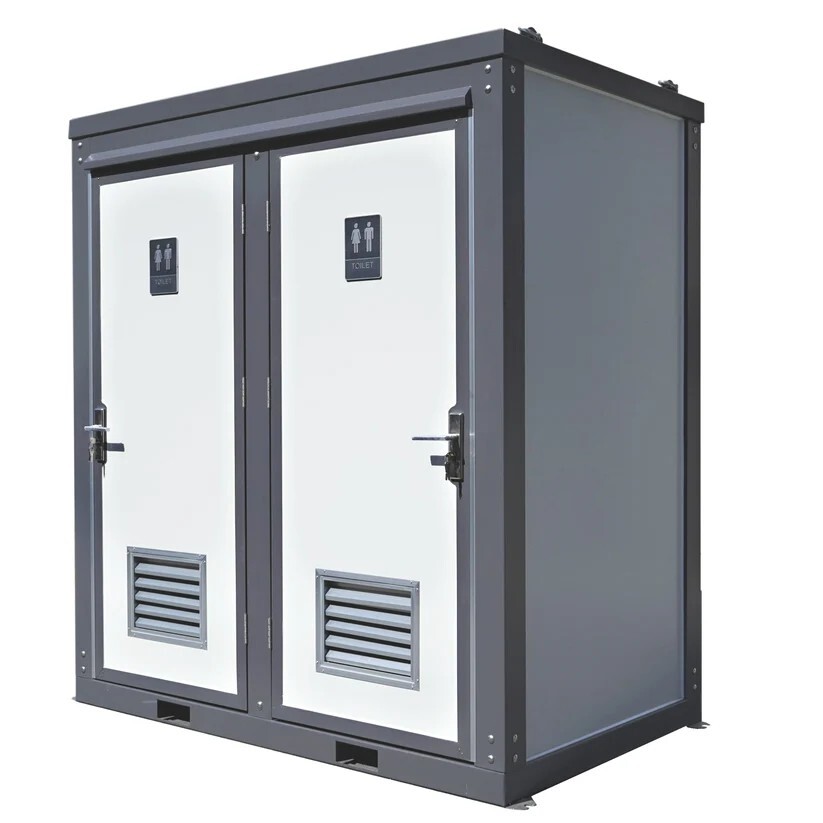 Bastone 2 Private Toilet Stalls w/ Sink Mobile toilet Portable Restrooms