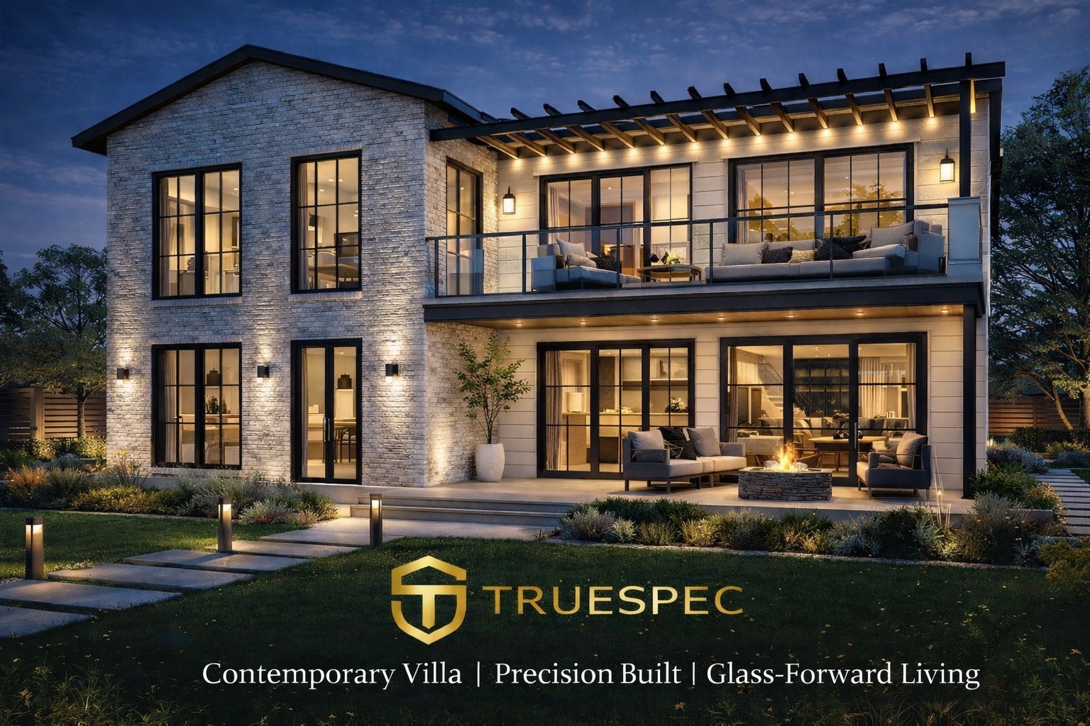 $139,900 The Meridian Contemporary Villa Prefab Kit | 1,960 SF | 4 BR 3 BA