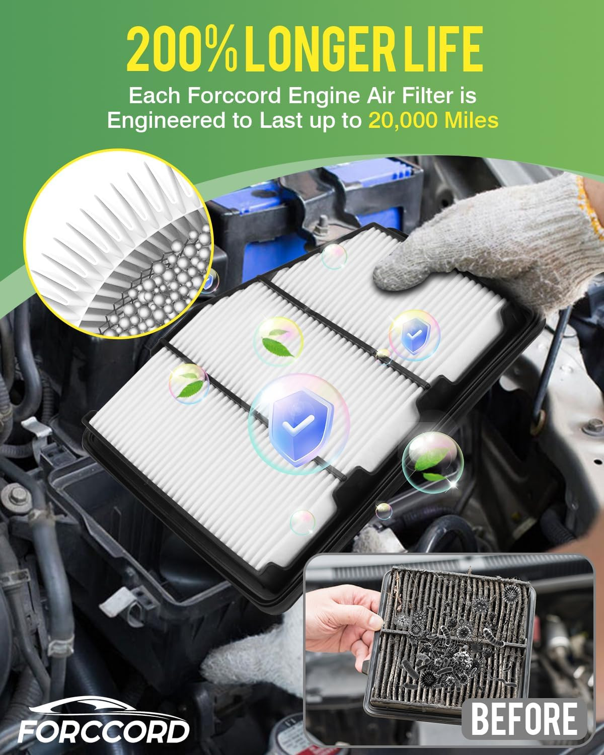 Cabin & Engine Air Filter Fit for Nissan Altima 2026 2025 2024 2023 2022 2021 20