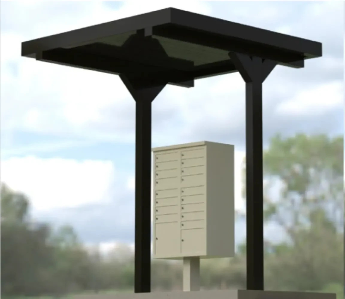 NEW Cover Mitchell Metals CBU Cluster Mailbox Canopy 16 Mailbox, White Shelter