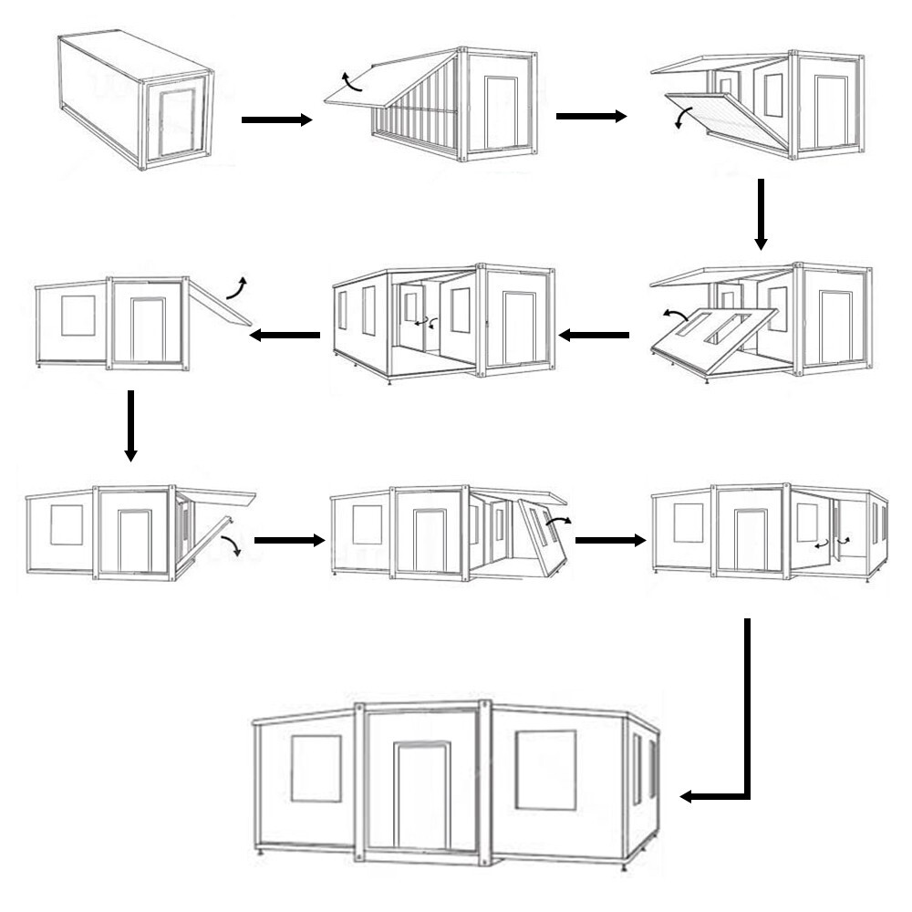 20x19x8Ft Expandable PopUp Modular Tiny House Mobile Office Shelter Storage Shed