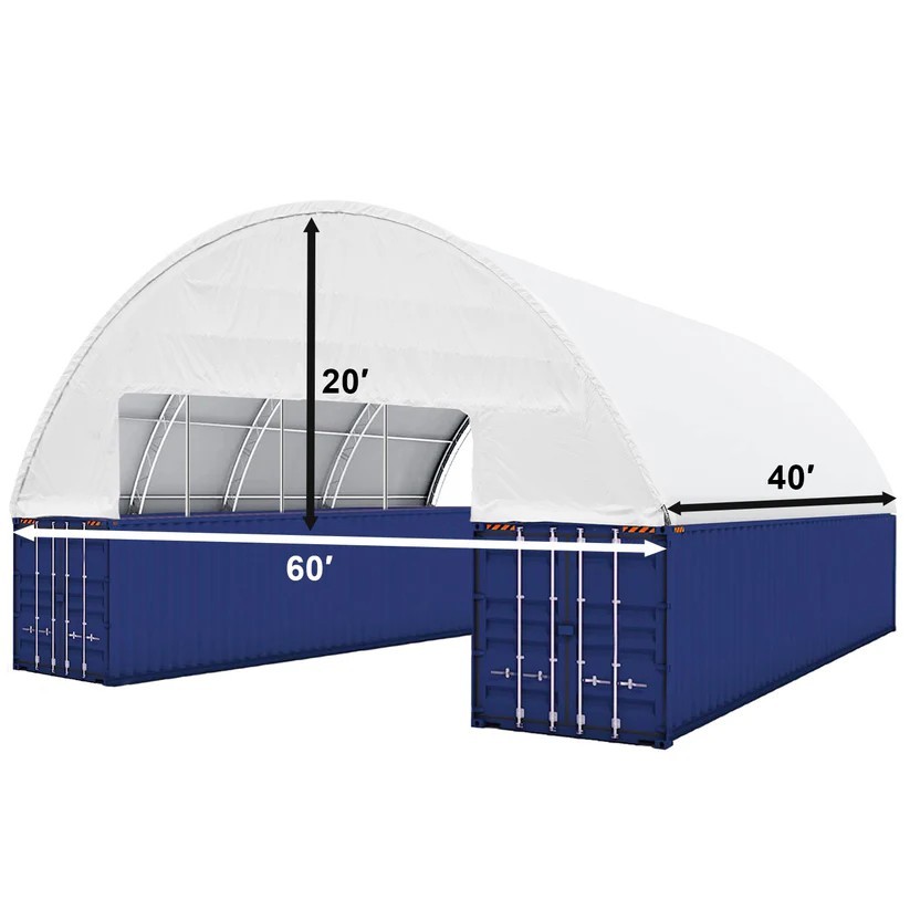 60’x40’x20′ Heavy Duty Double Truss Container Storage Shelter Garage Building
