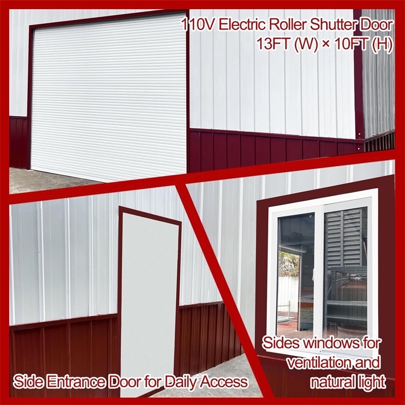 51x31FT Metal Barn Garage w/ Electric Roll-Up Door for Farm & Industrial Storage