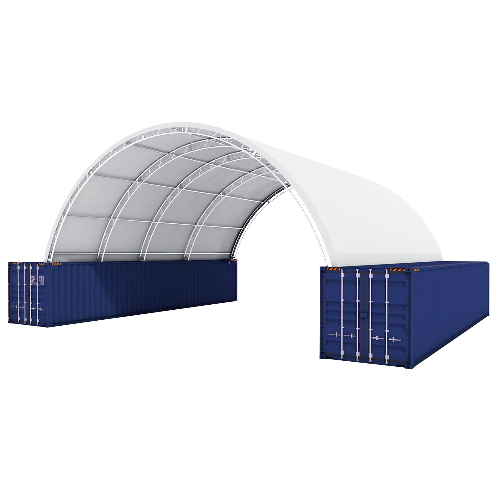 40’x40’x15′ 22 OZ PVC Shipping Container Canopy Shelter Double Truss